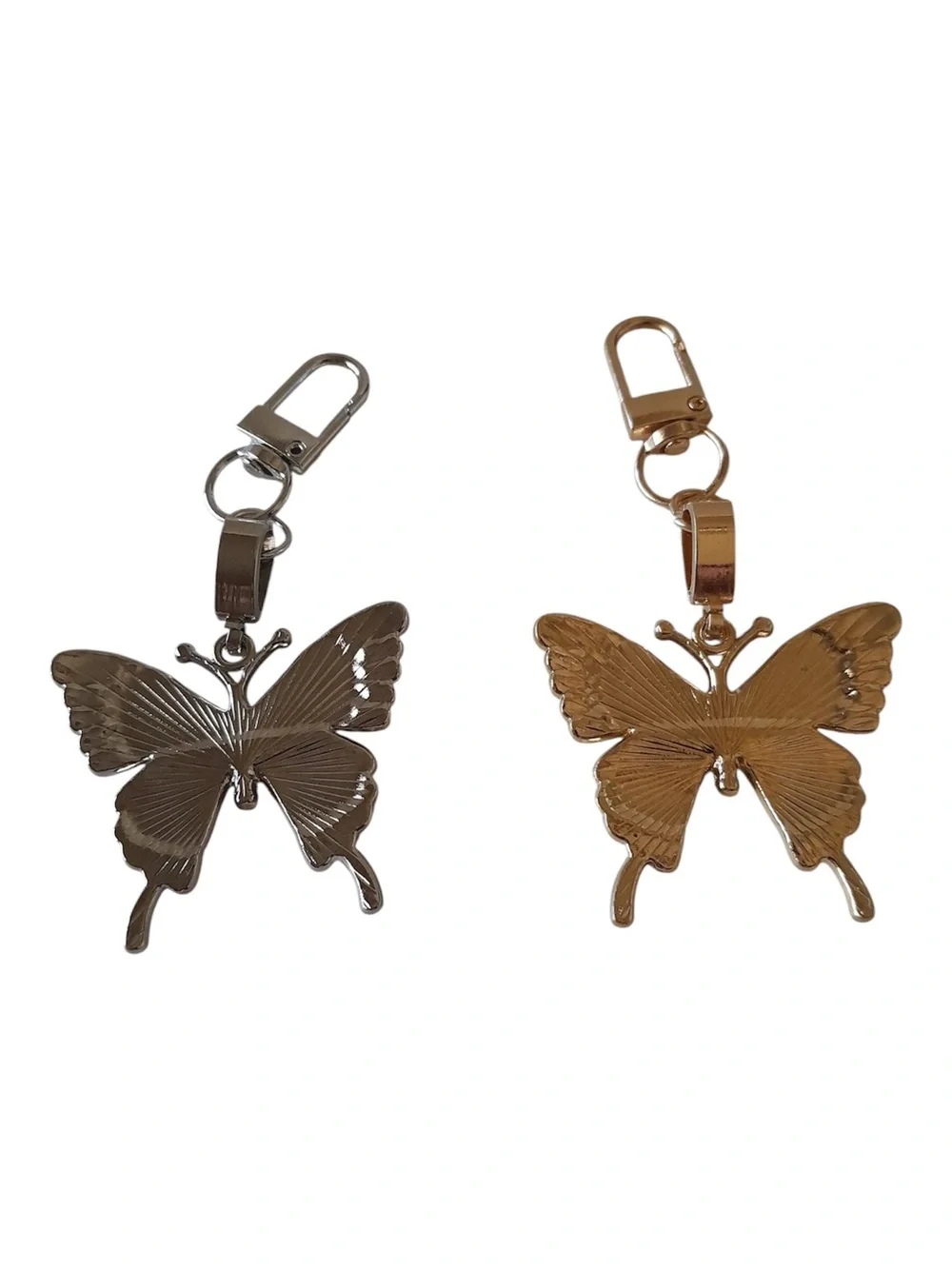 Rainbow Butterfly Charm Keychain with Rhinestone Crystal 1pc
